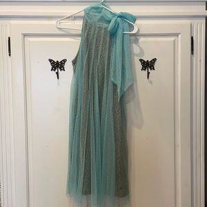 Blue Lace & Ribbon Dress